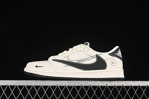 All categories Air Jordan Jordan series basketball shoes Air Jordan 1 Low High-end customized low-top sneakers Travis Scott x Fragment Design x Air Jordan 1 Low OG SP AJ1 Lightning joint name Phantom black hook Low-top cultural casual sneakers LD2025-029